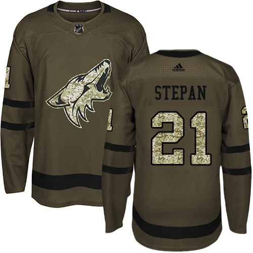Adidas Coyotes #21 Derek Stepan Green Salute to Service Stitched Youth NHL Jersey